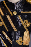 Black Single Breasted Men's Suits with Sequins