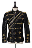 Single Breasted Black Men's Suits with Sequins