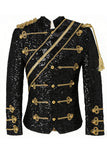Single Breasted Black Men's Suits with Sequins