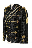 Single Breasted Black Men's Suits with Sequins