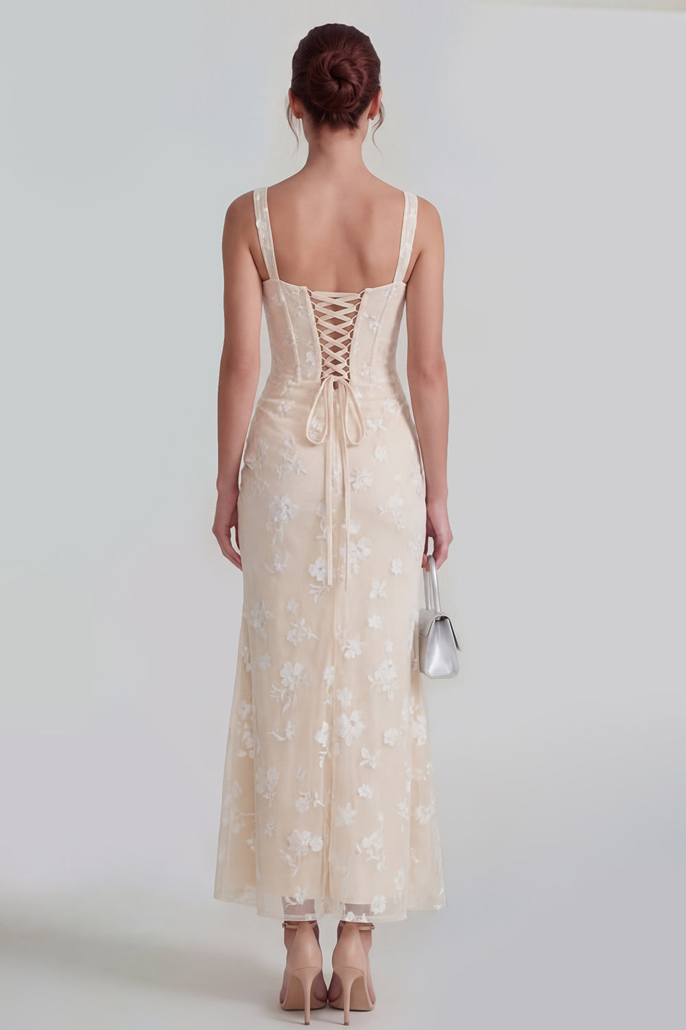 square neck floral corset lace up midi dress Flower Blossom Lace Up Midi Dress (2 Colors) Megoosta Fashion