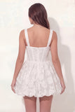 White Lace Floral Corset A Line Short Graduation Dress