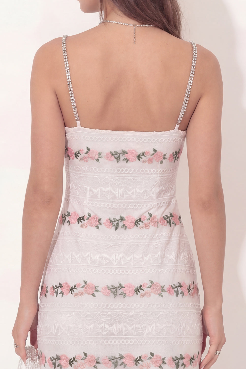 Zapaka Women White FLoral Short Graduation Dress Lace Bodycon Spaghetti Straps Cocktail Dress, White / US14 Zapaka Women White FLoral Short Graduation Dress Lace Bodycon Spaghetti Straps Cocktail Dress, White / US14