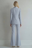 Peak Lapel Blue Double Breasted 2 Piece Wide Leg Prom Suits