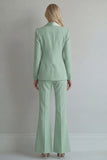 Peak Lapel Blue Double Breasted 2 Piece Wide Leg Prom Suits