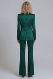 Blue Peak Lapel Single Breasted 2 Piece Wide Leg Prom Suits