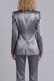 Blue Peak Lapel Single Breasted 2 Piece Wide Leg Prom Suits