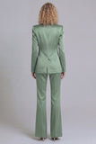 Blue Peak Lapel Single Breasted 2 Piece Wide Leg Prom Suits
