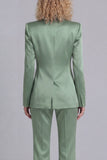 Blue Peak Lapel Single Breasted 2 Piece Wide Leg Prom Suits