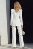2 Piece Peak Lapel Single Breasted White Slim Fit Prom Suits