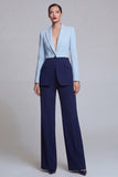 Black Pink 2 Piece Peak Lapel Women Suits with Sleeves