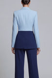 Black Pink 2 Piece Peak Lapel Women Suits with Sleeves