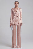 2 Piece Blue Peak Lapel Women Suits with Sleeves