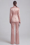 2 Piece Blue Peak Lapel Women Suits with Sleeves