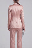 2 Piece Blue Peak Lapel Women Suits with Sleeves