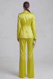 2 Piece Blue Peak Lapel Women Suits with Sleeves