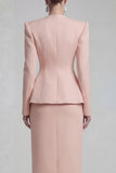 Green 2 Piece Single Breasted Shawl Lapel Wide Leg Business Suits with Slit
