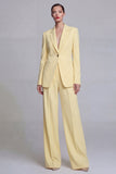 Dark Blue Notched Lapel Single Breasted 2 Piece Wide Leg Prom Suits