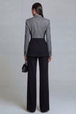 2 Piece Black Single Breasted Peak Lapel Slim Fit Prom Suits