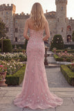 Sparkly Blue Mermaid Sweetheart Tulle Long Beaded Prom Dress with Appliques