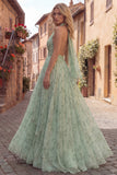 Dusty Sage Floral A Line Halter Chiffon Maxi Dress with Open Back