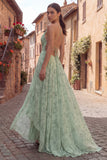 Dusty Sage Floral Spaghetti Straps Maxi Dress