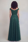 Navy Floral A Line Long Mothe of the Bride Dress