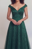 Navy Floral A Line Long Mothe of the Bride Dress