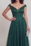 Navy Floral A Line Long Mothe of the Bride Dress