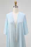 Sky Blue Chiffon Half Sleeves Jacket