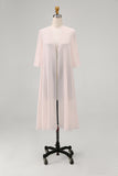 Sky Blue Chiffon Half Sleeves Jacket
