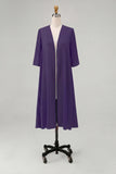 Sky Blue Chiffon Half Sleeves Jacket