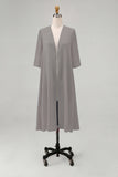 Sky Blue Chiffon Half Sleeves Jacket