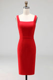 Navy Square Neck Bodycon Midi Work Dress