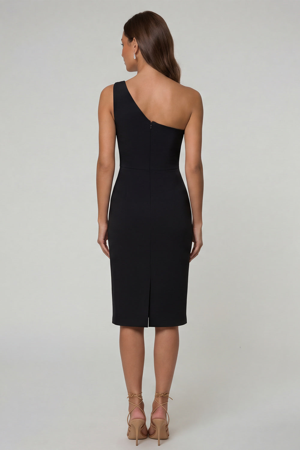 black bodycon work dress Zapaka Women Black Midi Work Dress V-Neck Lace Short Sleeves Sheath Business Dress, Black / UK8