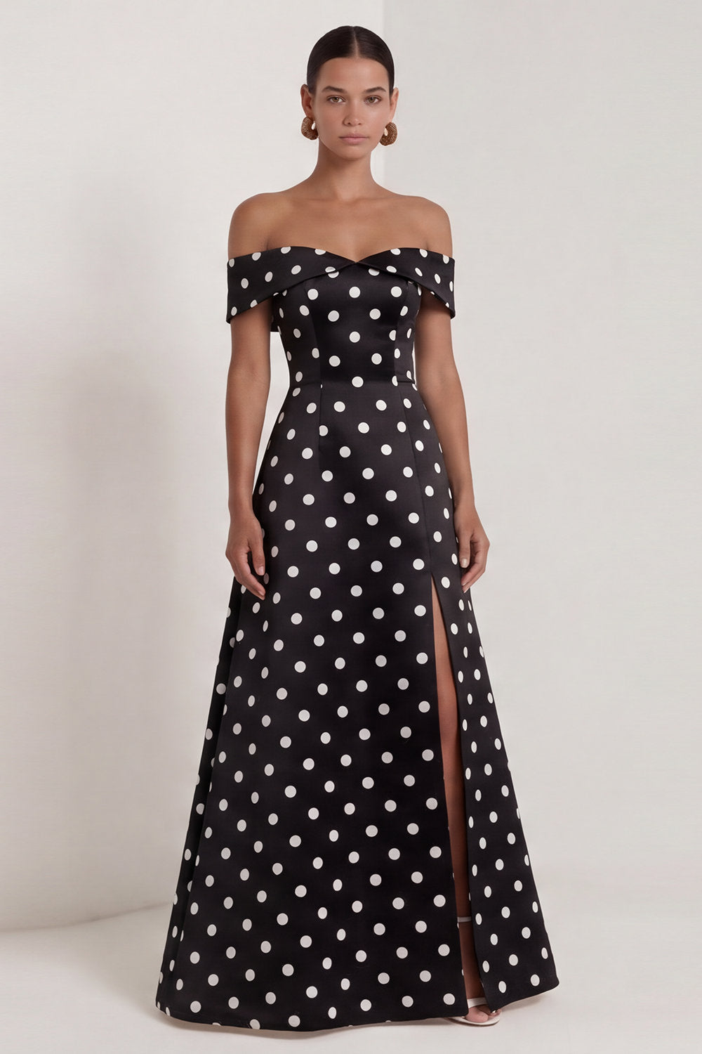black and white off the shoulder prom dress ZAPAKA Women A Line Formal Dress Black And White One Shoulder Long Evening Dress, Black White / US26W