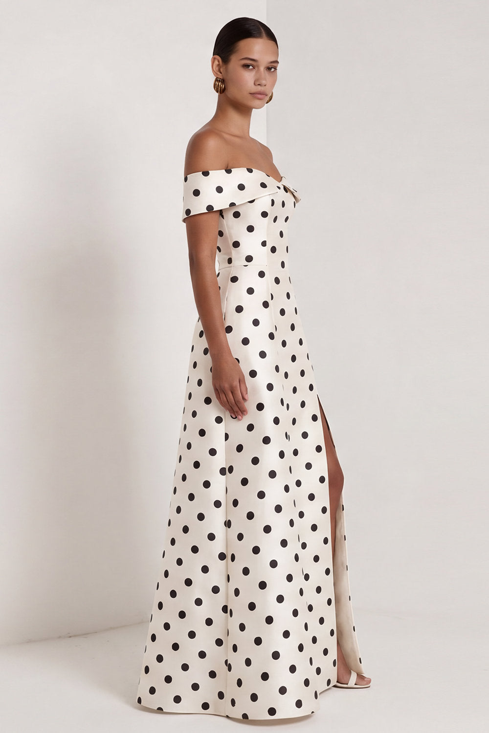 black and white maxi evening dress Daphne Lace Cutout Satin Maxi Dress Mermaid Way, Black & White / M