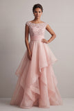 Bateau Neck A Line Blush Sequin Mother Of the Bride Dress