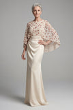 Mermaid Ivory Beaded Sparkly Long Mother of the Bride Dress