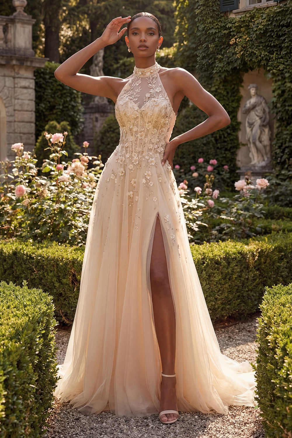 halter maxi prom dress Elegant Halter Burgundy Glitter Long Prom Dresses