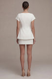 Bodycon Bateau Neck Cap Sleeves Little White Dress