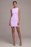 Bateau Neck Satin Bodycon Little White Dress