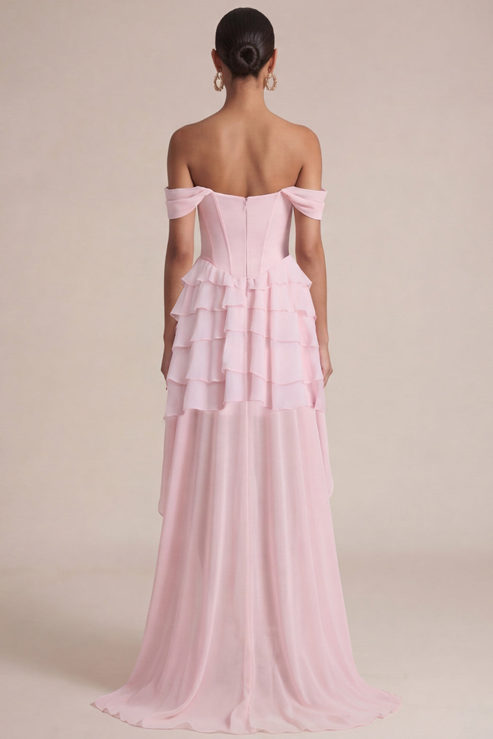 Zapaka Women Pink Off the Shoulder Wedding Guest Dress A Line Corset Ruffled Party Dress, Pink / US16W Zapaka Women Pink Off the Shoulder Wedding Guest Dress A Line Corset Ruffled Party Dress, Pink / US16W