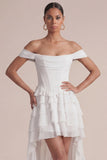 Pink Corset A Line Tiered Ruffle Mini Dress