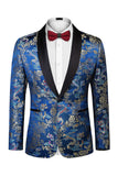 Black 2-piece Shawl Lapel One Button Jacquard Men's Prom Suits