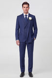 Light Blue Shawl Lapel Single Breasted 2-Piece Men's Wedding Suits