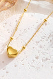 Golden Plated Dainty Heart-shaped Pendant Necklace for Women