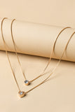 Golden Plated Chain Layering Choker with Round Solitaire for Women