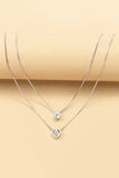 Golden Plated Chain Layering Choker with Round Solitaire for Women