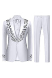 Sparkly Black 2-piece One Button Shawl Lapel Men's Wedding Suits
